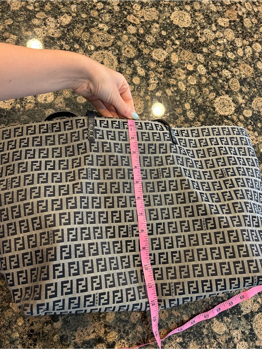 Fendi Blue Monogram Tote Bag